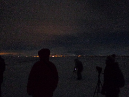 "Guys... anything???" The group was all set up for the northern lights - but the illusive lights decided to stay away!