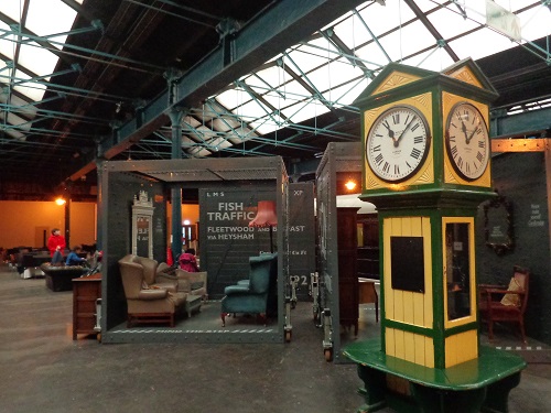 A mock vintage platform at the National Railway Museum in York 