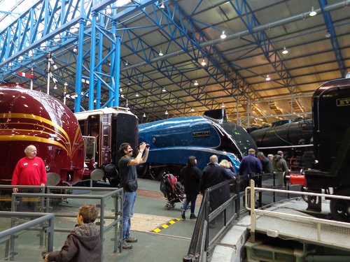The train workshop at the National Railway museum has a collection of old and new trains, including the Japanese Shinkansen!