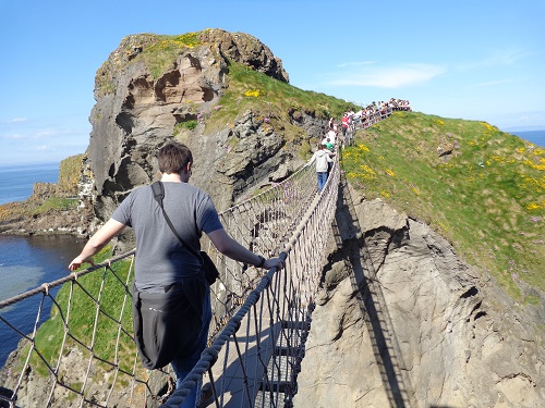 Carrick-a-Rede, the Rope Bridge, was first erected by salmon fishermen in 1755, part of Northern Ireland's fishing heritage 