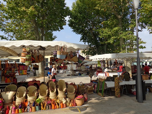 The art and craft market in front of the Tourist Information office.