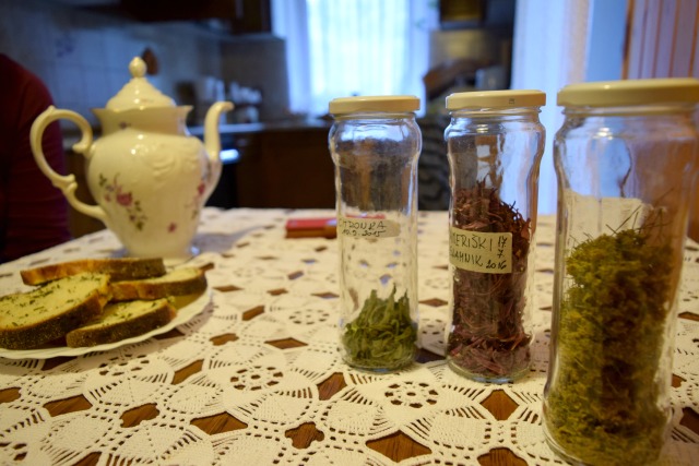 Vesna dries and blends her own herbal teas.