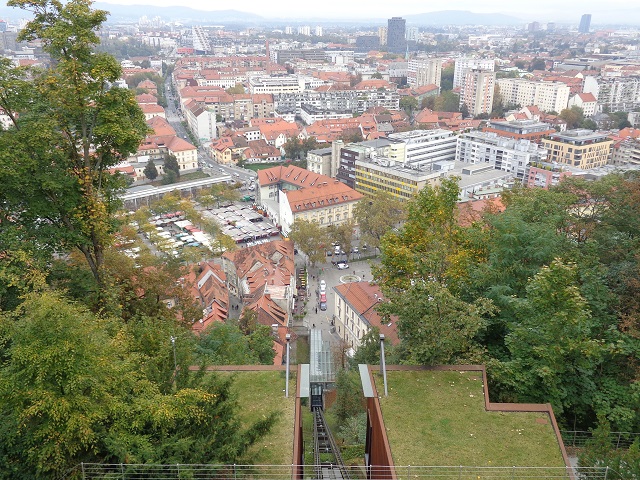 View of Ljubljana from the Castle above. You are looking at European Green Capital 2016!